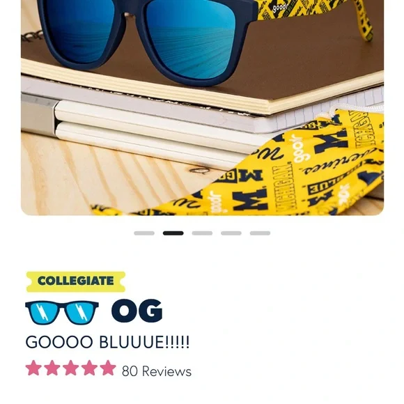 University of Michigan “Maize & Blue Sunglasses by goodr - Picture 3 of 6